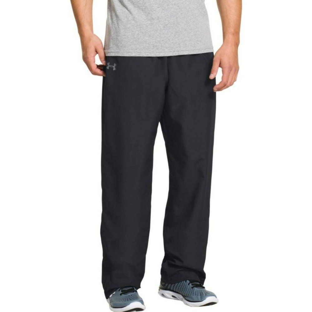 Under Armour Mens Black HeatGear Vital Warm Up Woven Activewear Track Pants Sz S
